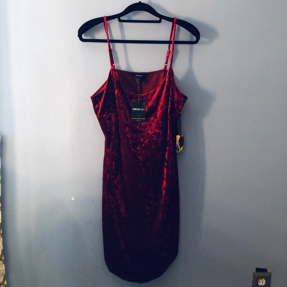 Forever 21 red velvet dress